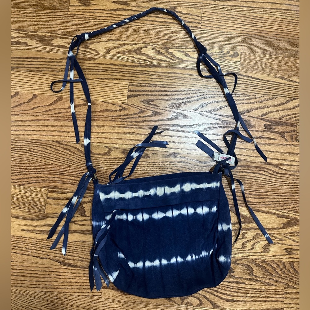 GAP Leather Blue Tie-Dye Crossbody